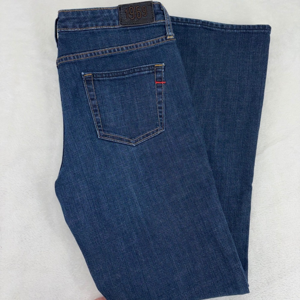 Gap 1969 Bootcut Jeans Womens 10R Dark Handsanded Rinse Stretch Denim 372062-001